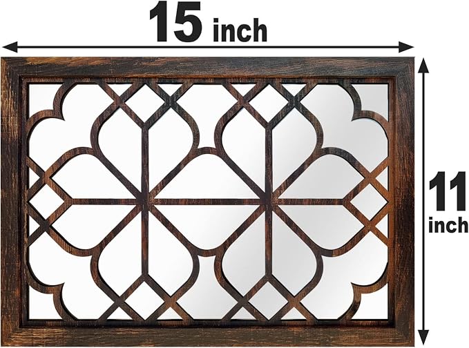 Wocred Set of 2 Rectangular Wall Mirror, Gorgeous Rustic Farmhouse Accent Mirror - Image 7
