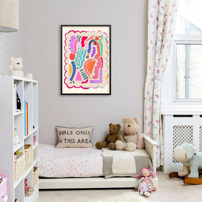 Funky Cute Kids Abstract Wall Art Trendy Bright Colorful Poster 08x10 inch - Image 4