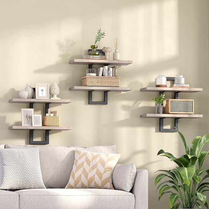 HOOBRO Floating Shelves, 15 Inch Wall Shelf Set of 3, Wall Mounted Storage by HOOBRO