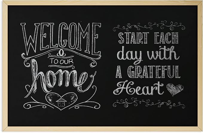 U Brands Chalkboard, Birch Wood Frame, Wall Mountable, Dry Erase Board by UBrands
