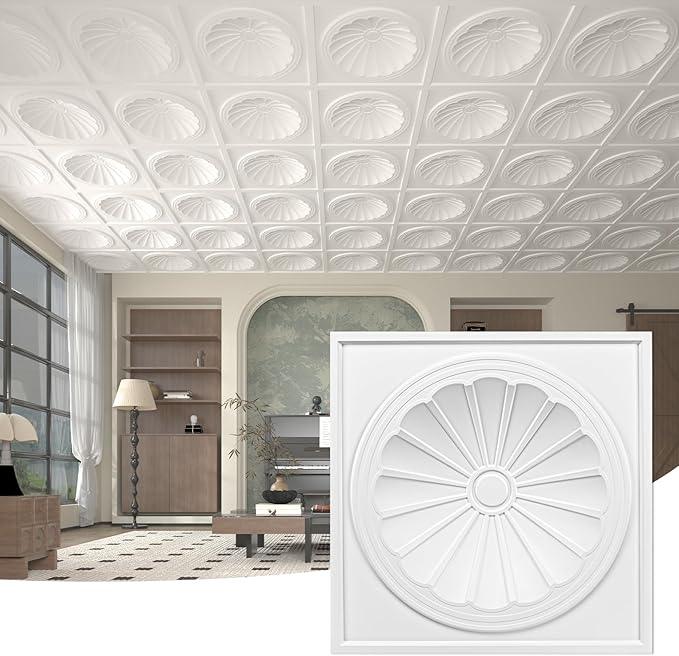 Art3dwallpanels Ceiling Tiles 12 Pack Drop Ceiling Tiles, 24 x 24 Inch High by Art3dwallpanels