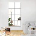 JUNEBRUSHS 8 Pack Self Adhesive Acrylic Mirror, Flexible Plastic Sheets Wall by JUNEBRUSHS