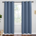 NICETOWN Short Curtains for Kitchen, Stone Blue, 1 Pair, 42 inches Wide by 78 by NICETOWN
