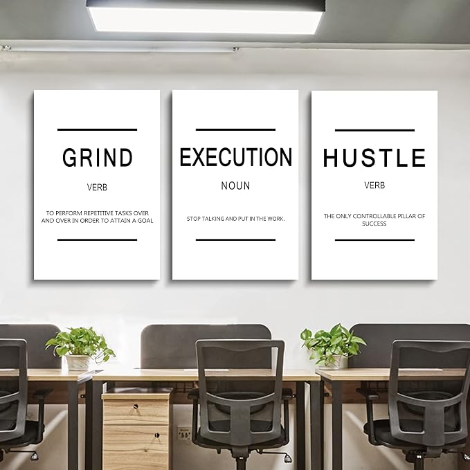 Framed Canvas Wall Art Success Quote, Office Wall Art, Positive Motivational - Image 5