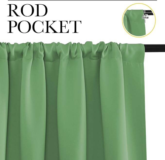 NICETOWN Blackout Curtains Window Draperies, Froest Green, 70 by 95 inches Long - Image 2