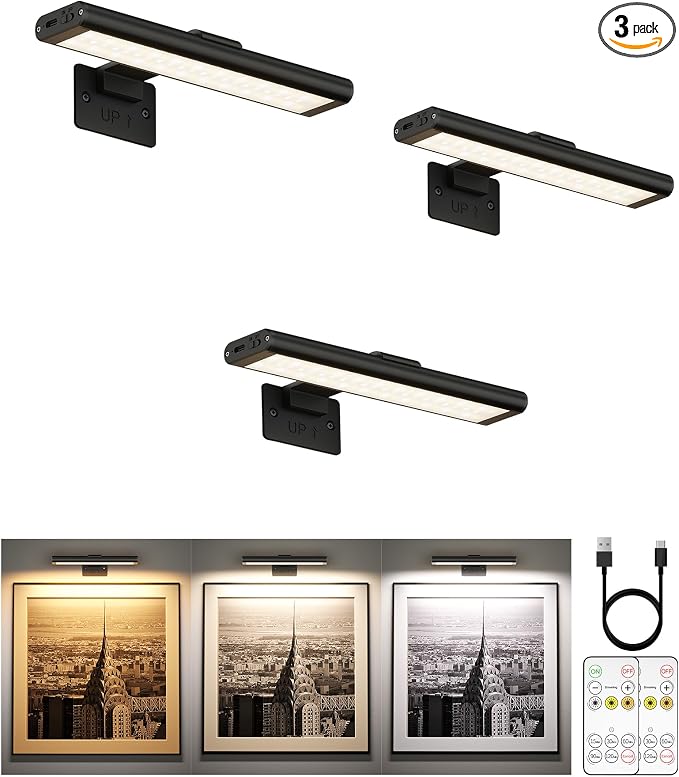 EZVALO Picture Light for Wall, Rechargeable 2400mAh Battery Lights Wireless by EZVALO