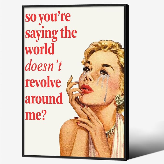 70s Pink Sexy Women Poster Funky Funny Quote Wall Art Retro Housewife Picture by Unknown