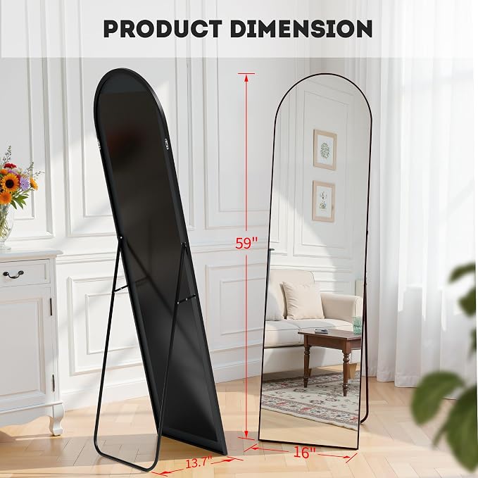 Simple Deluxe Arched Full Length Mirror, - Image 5