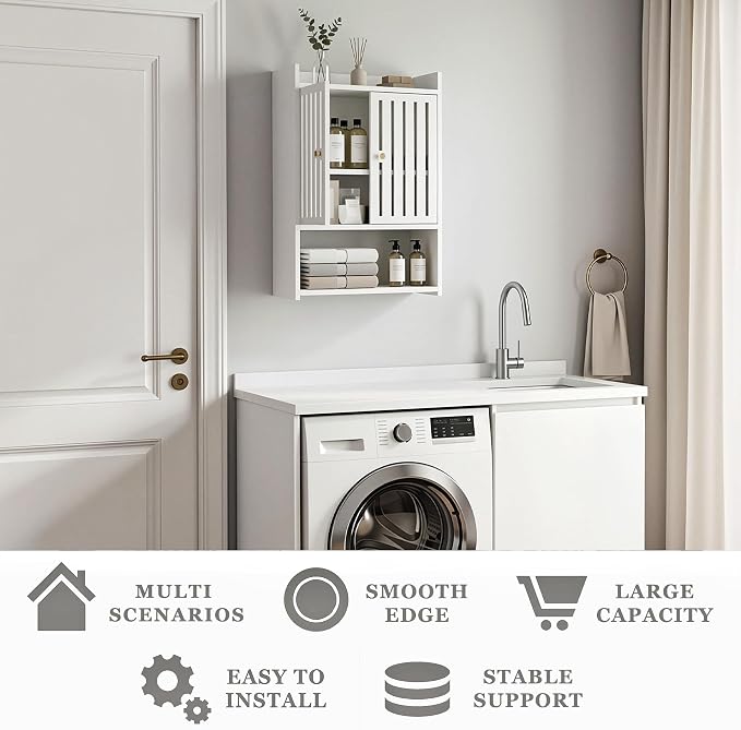 HAYOFAMY Wall Bathroom Storage Cabinet, 4-Tier Medicine Cabinet - Image 6