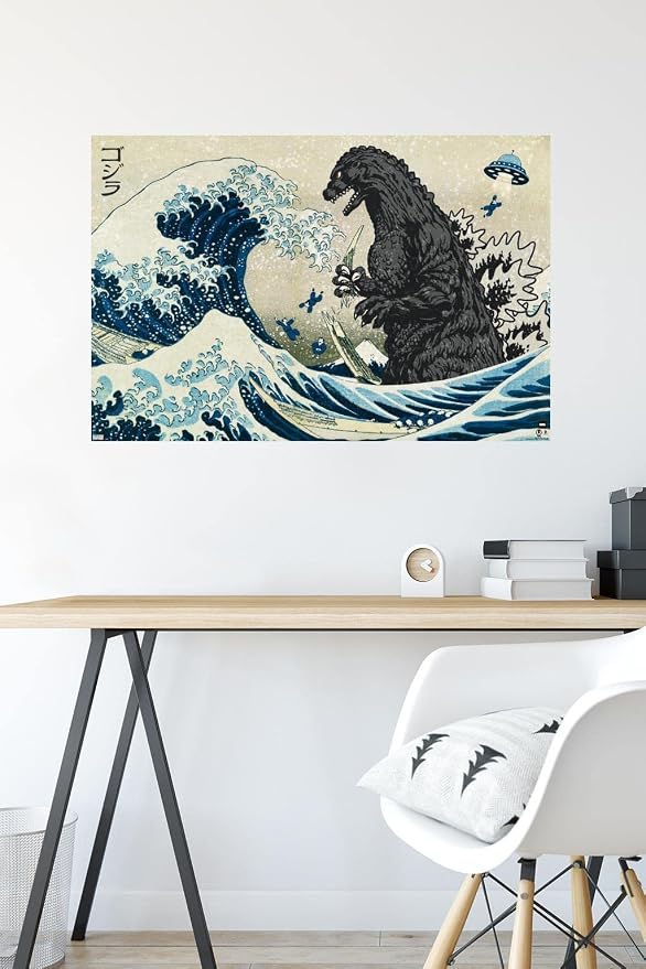 Godzilla - Great Wave Wall Poster, 34L" x 22.4W", Unframed Version - Image 4