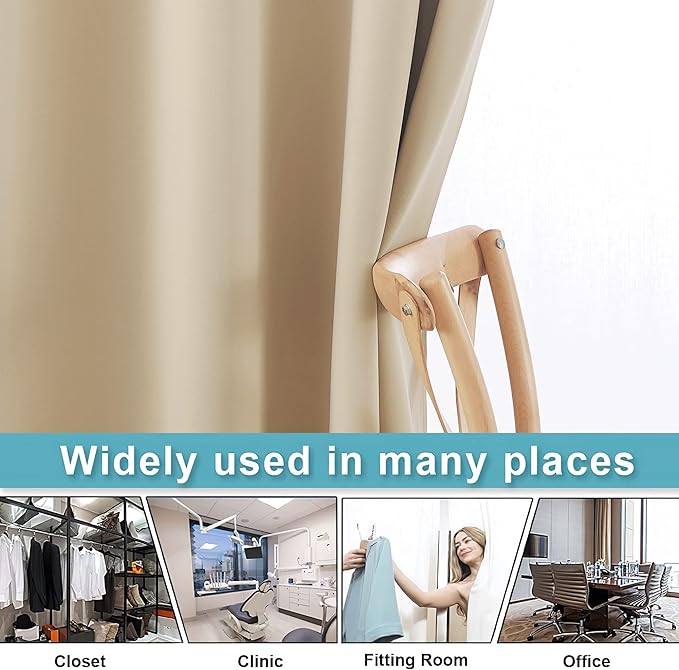RYB HOME Extra Wide Curtains for Divider Room Separation Soundproof Temporary - Image 5
