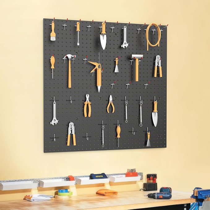 WALMANN 4 PCS 16" x 16" Metal Pegboard Panels - Image 7