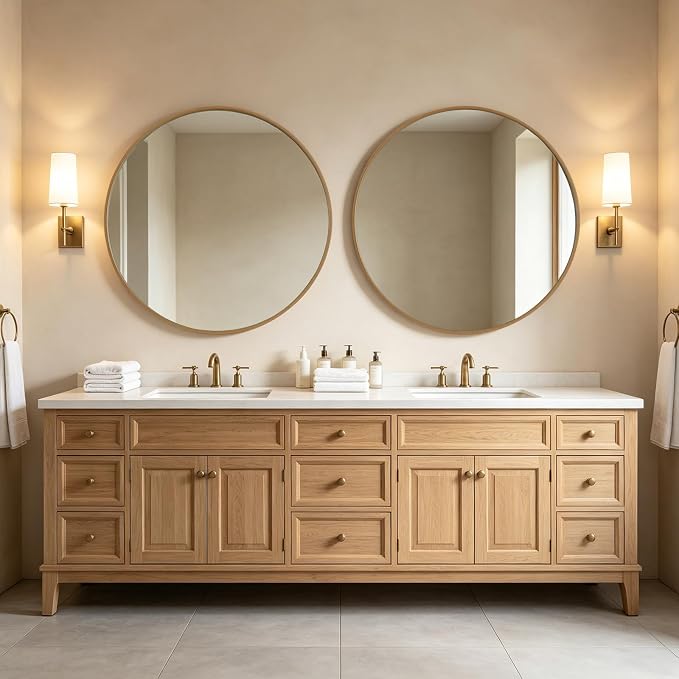 WallBeyond Round Wood Mirror - Image 7