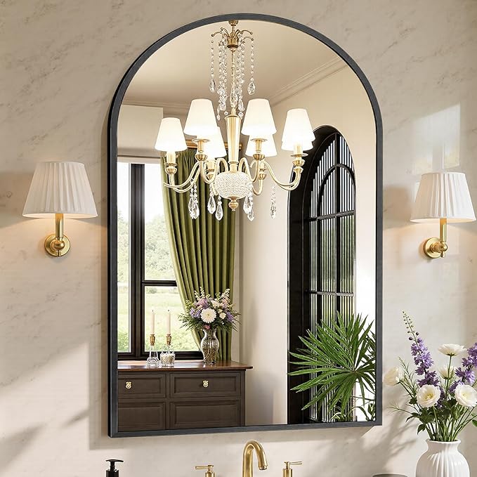 Sweetcrispy 30"x40" Arched Black Bathroom Mirrors by Sweetcrispy