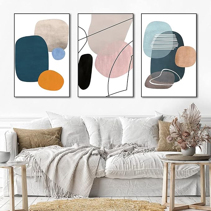 MPLONG Aesthetic Wall Art Large size 24" x 32" x 3 Panels Of Framed Decorative - Image 4