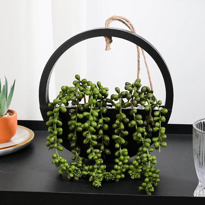 Artificial Hanging Plants Hanging Planter Fake Succulents Artificial String of - Image 3