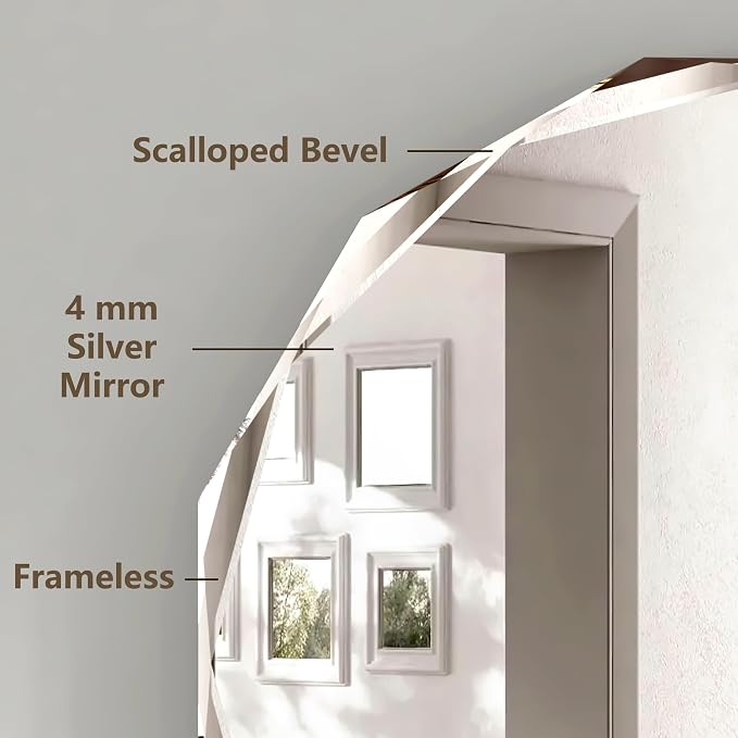 Bathroom Mirrors for Over Sink, Round Frameless Mirrors for Wall, 20x20 Inch - Image 4