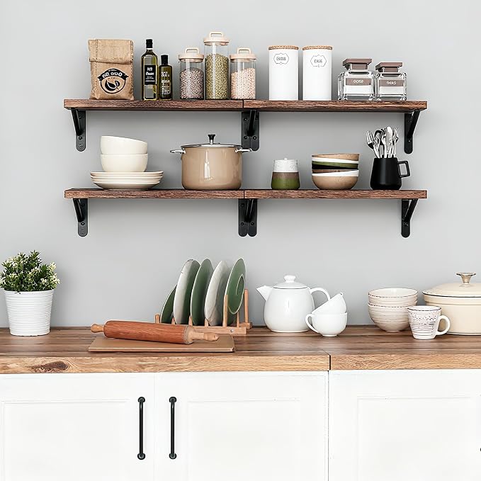 Fixwal Floating Shelves for Wall, Wood Wall Mounted Shelves for Bedroom - Image 7
