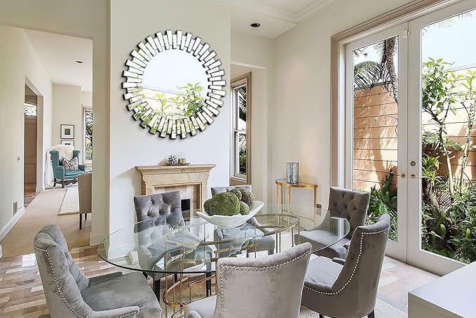 Chende Round Mirrors for Decor, Frameless Circle Mirror for Living Room - Image 8