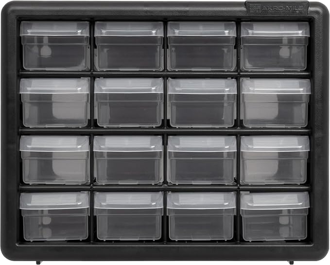 Akro-Mils 16-Drawer Plastic Storage Cabinet | 10-1/2 x 6-1/2 x 8-1/2 Inch | - Image 16