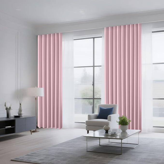 CUCRAF Light Pink Blackout Curtains 96 inch Length 2 Panels Set, Rod Pocket - Image 8