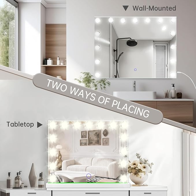 Hollywood Vanity Mirror with Lights, 3 Color Lights, 10x Magnification - Image 5