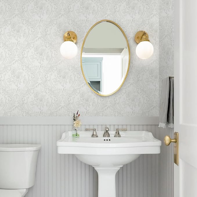 Ismoon Floral Peel and Stick Wallpaper Grey Contact Paper Boho Watercolor - Image 3