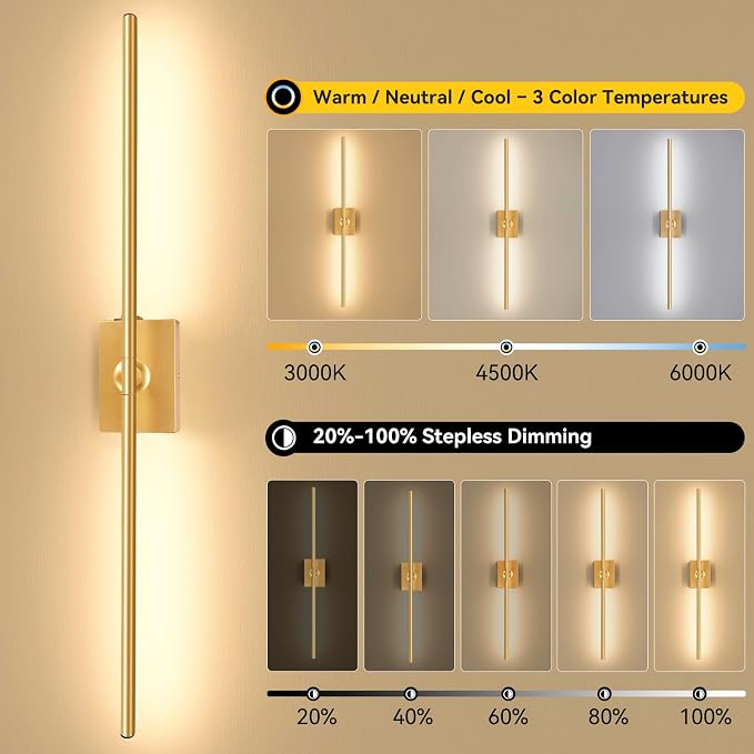 Ouyulong Battery Operated Wall Sconces Set of 2, 10000mAh Wireless Rechargeable - Image 2