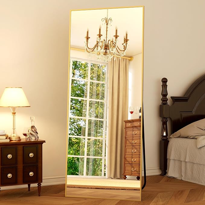 GLSLAND 64"x21" Full Length Mirror Big Standing Mirror Freestanding Hanging or by GLSLAND