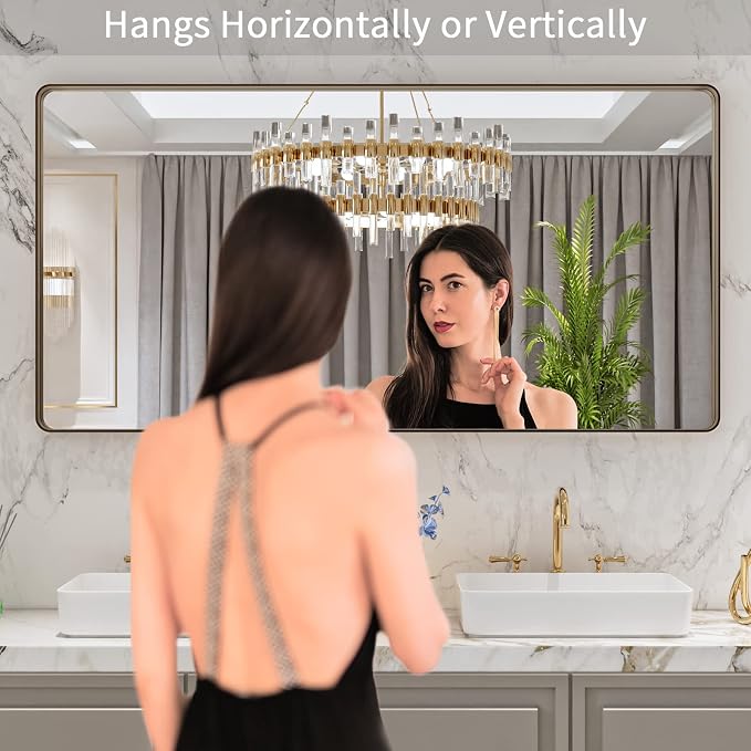 LOAAO 60”X30” Bronze Bathroom Mirrors - Image 2