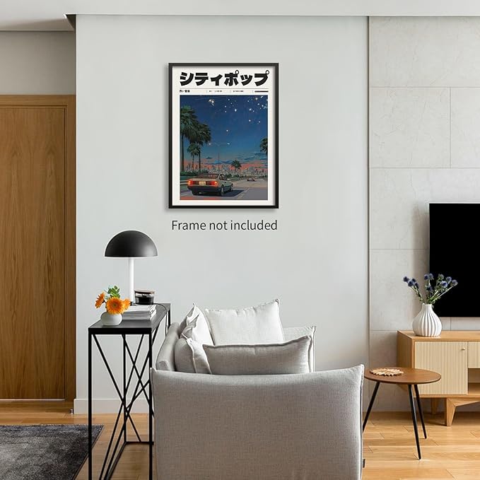 Heltrappe Vintage Japanese Canvas Wall Art 90s Vaporwave Aesthetic Print Asian - Image 4
