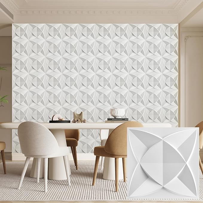 Heikki 30 Pack 3D Wall Panel for Interior Wall Décor, PVC Flower Textured Wall by YourBestChoices