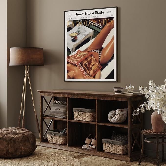 Trendy Newspaper Posters Vintage Good Vibes Daily Wall Art 60s La Dolce Vita - Image 6
