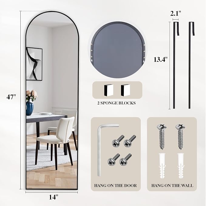 DUMOS Full Length Mirror 47x14 Inches - Image 2