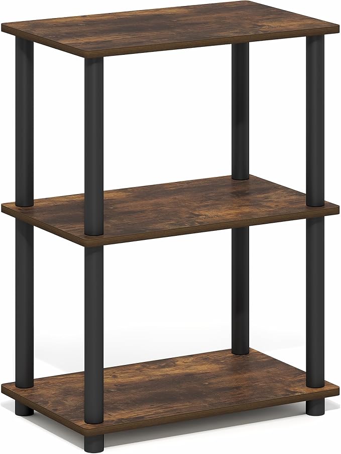 Furinno Turn-N-Tube Storage Shelves, 3-Tier Open Frame Book Shelf, Standing - Image 7