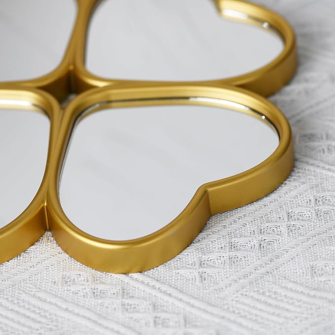 Small Decoritive Heart Wall Mirrors Set of 3, Decorative Four-Leaf Clover Mirror - Image 6