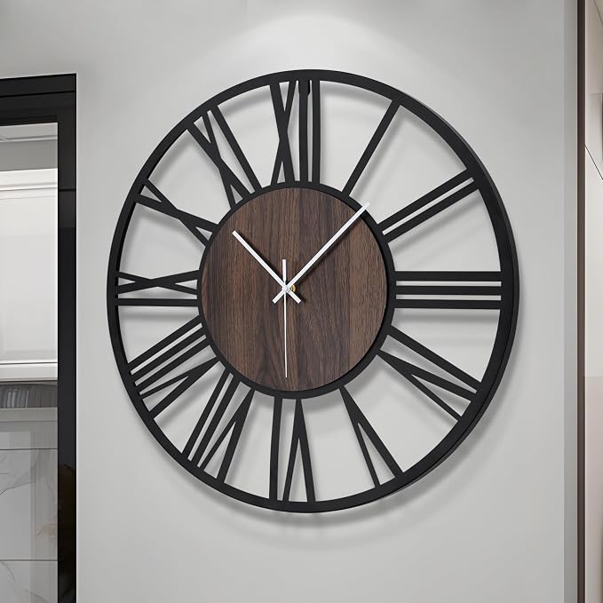 LEIKE Extra Large Wall Clocks, Silent Little Ticking, Battery Operated Vintage - Image 2