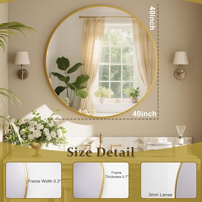 XRAMFY 40 Inch Round Mirror - Image 4