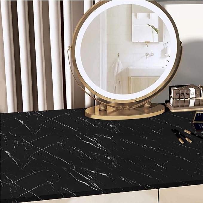 Abyssaly Black Marble Contact Paper Peel and Stick Countertops Waterproof Stick - Image 9