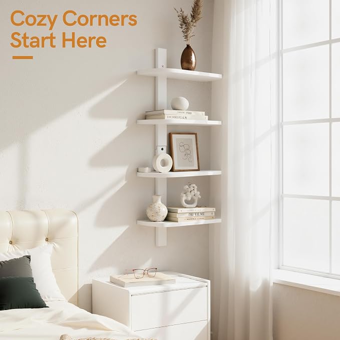 Afuly White Floating Shelves for Wall Display Shelf Unit Modern Decorative - Image 6