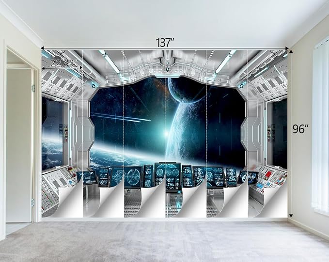 Galaxy Spaceship Bathroom wallpeper Living Room Bedroom Ceiling wall Mural - Image 4