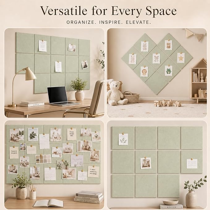 Large Cork Boards for Walls – 36" x 24" Self Adhesive Felt Wall Tiles - Image 6