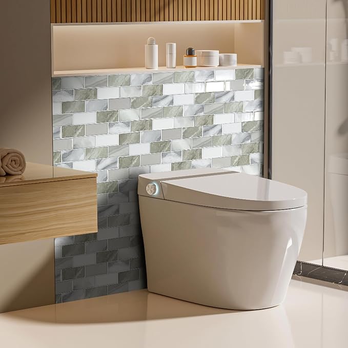 Art3d Peel and Stick Beige & White Wall Tiles – 12"x12" Thickened Design - Image 3