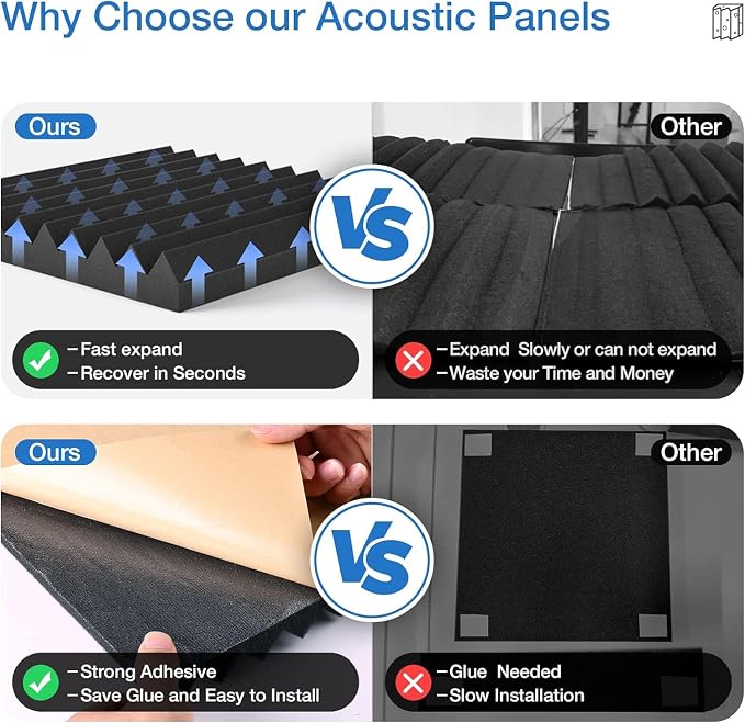 12 Pack Self-Adhesive Acoustic Panels - Image 3