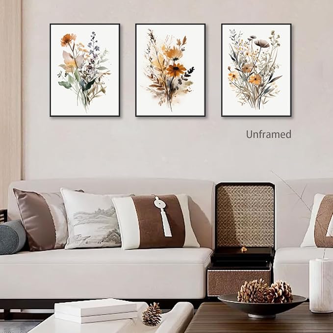 Bwodke Wildflower Poster Watercolor Botanical Floral Wall Art Colorful Canvas - Image 3