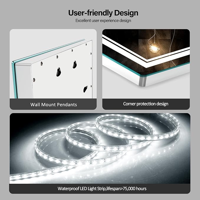 LED Bathroom Mirror 28x20 Inch - Image 6