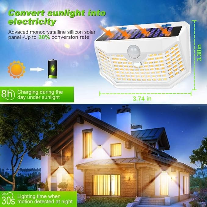 HMCITY 120 LED Solar Lights Outdoor - Image 2