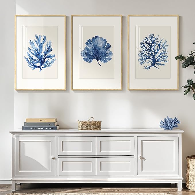 Framed Coastal Coral Watercolor Wall Art - Image 7