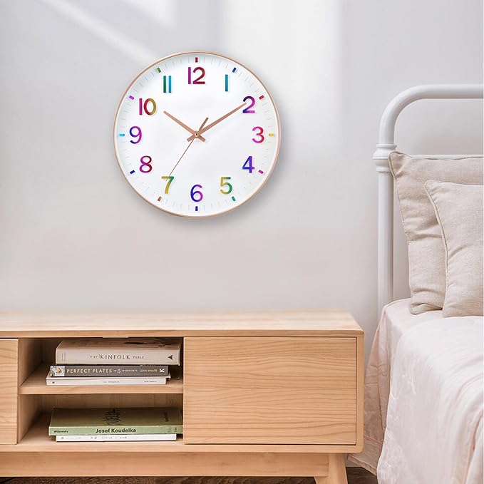 HZDHCLH Kid Wall Clocks Battery Operated, 12 inch Silent Non Ticking Modern - Image 7