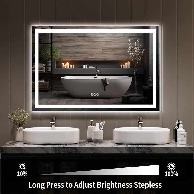 LED Bathroom Mirror 45 x 30 inch, Lighted Bathroom Vanity Mirror - Image 6